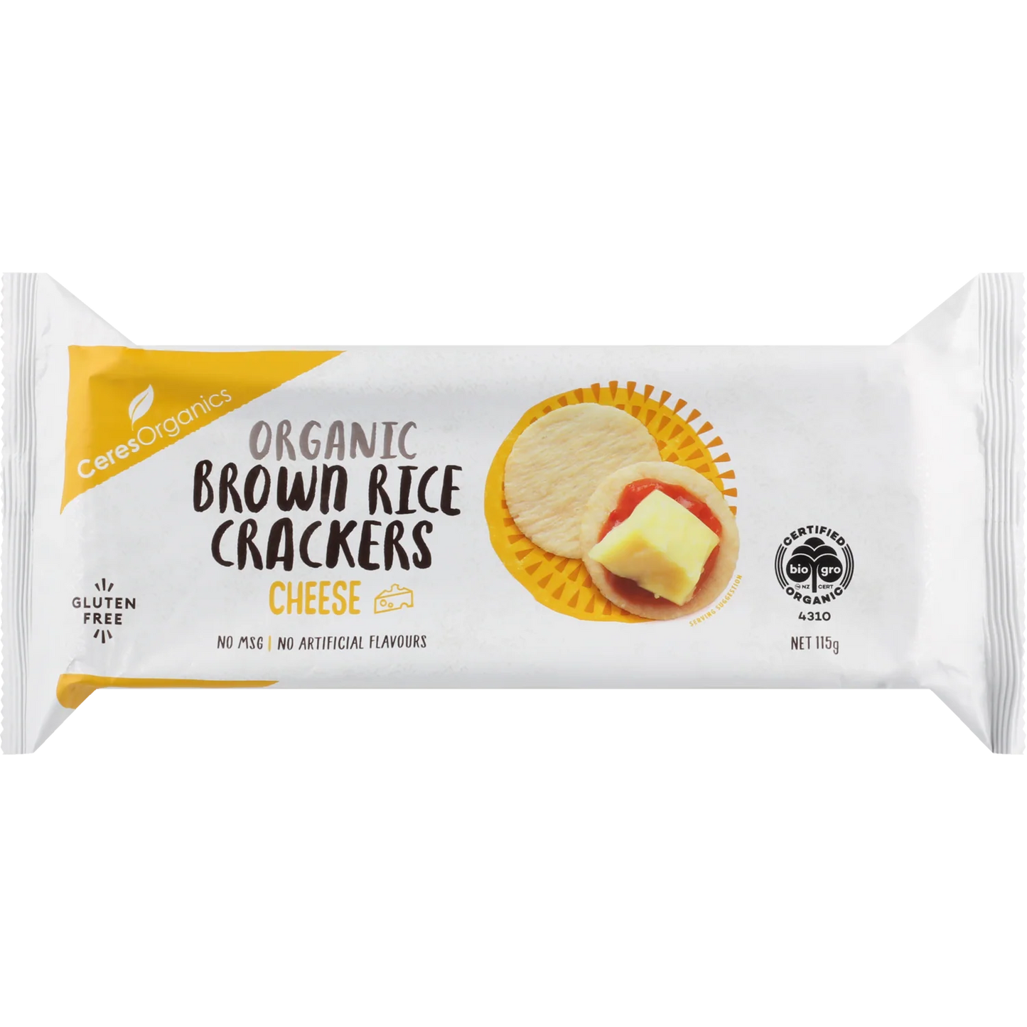 Ceres Organic - Brown Rice Crackers, Cheese 115g