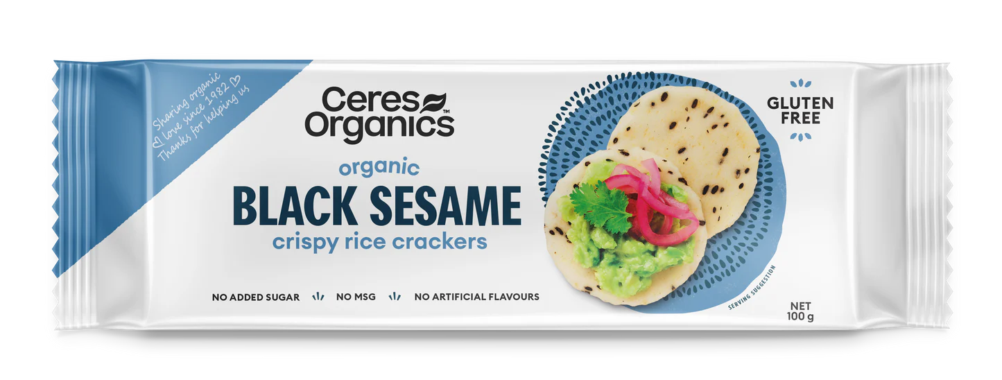 Ceres Organic - Crispy Rice Crackers Black Sesame 100g