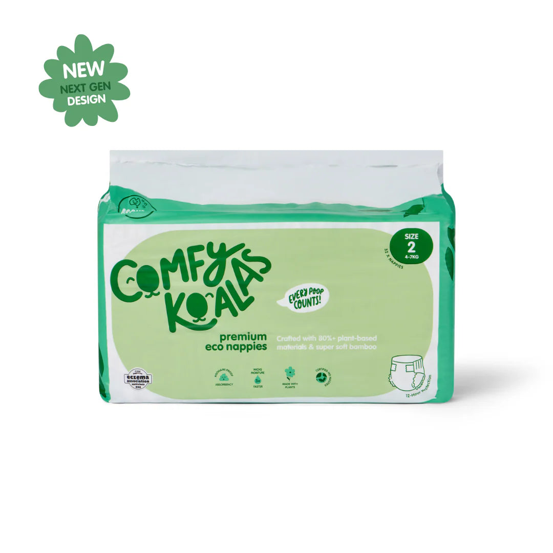 Comfy Koalas - Size 2 (4-7kg) x32 Nappies