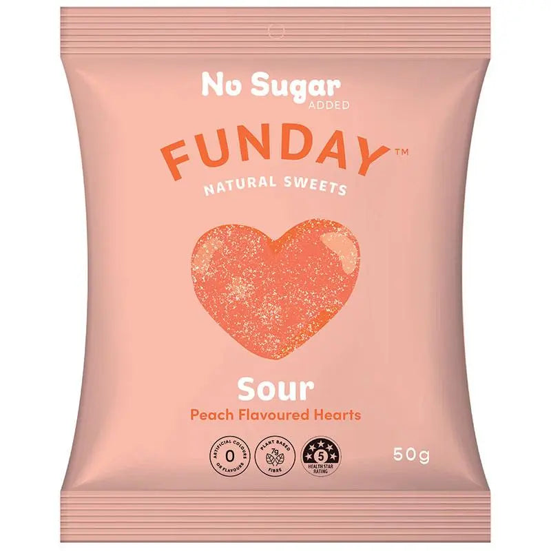 Funday - Sour Peach Hearts 50g