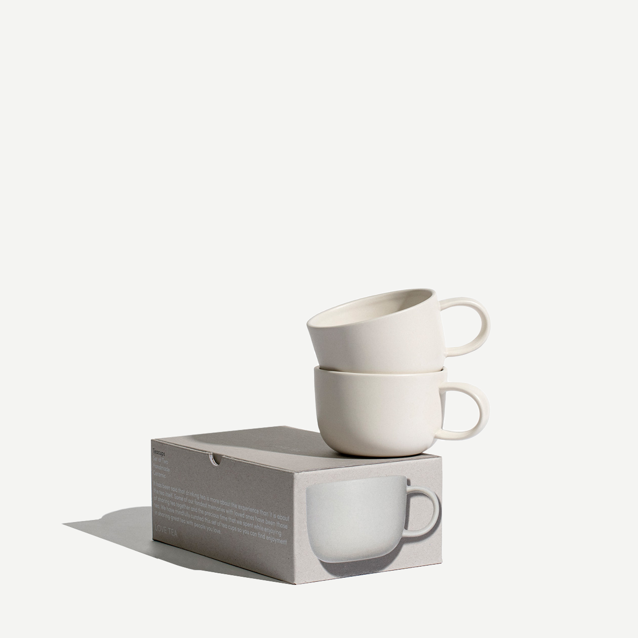 Love Tea - White Teacup Set Of 2