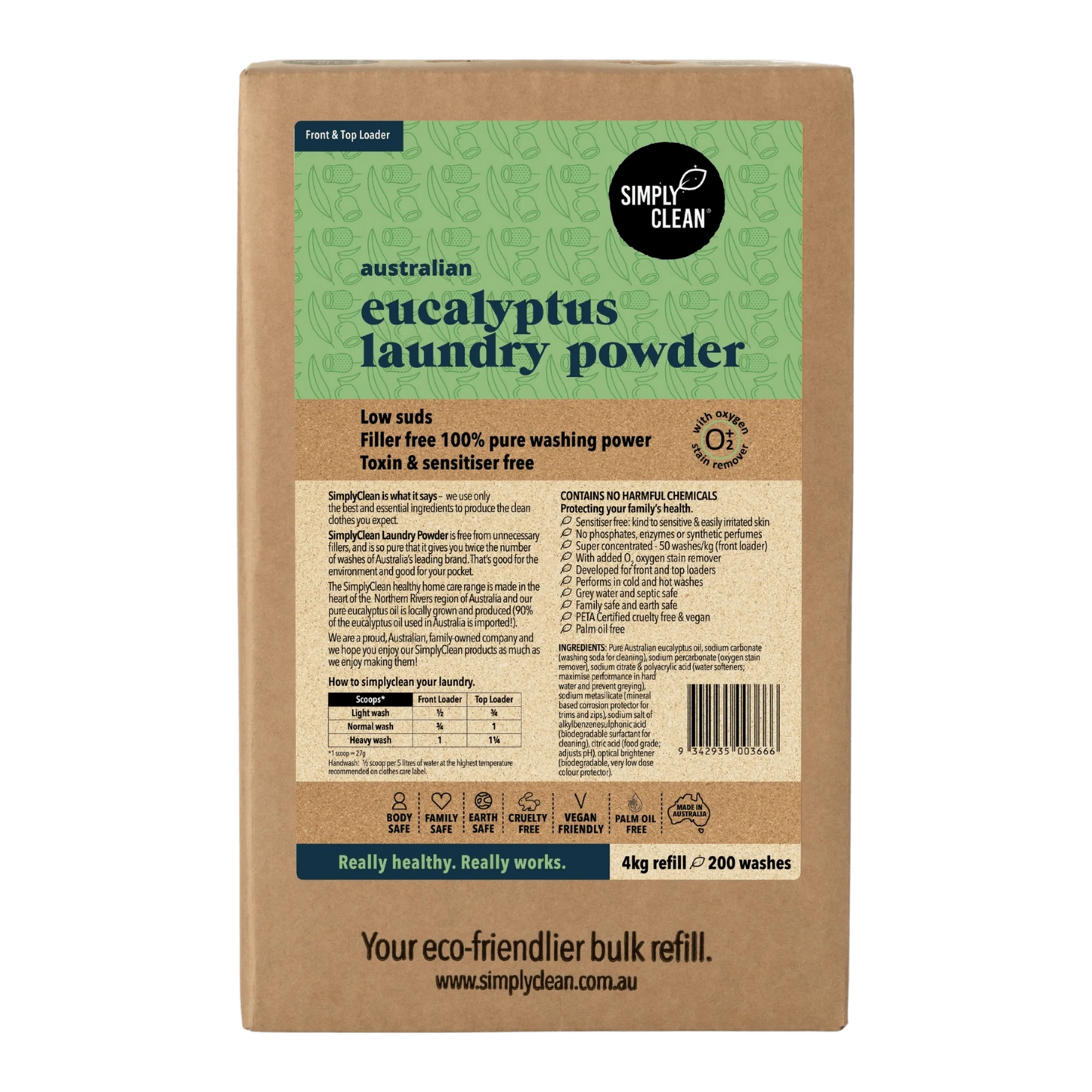 Simply Clean - Laundry Eucalyptus Powder 4kg