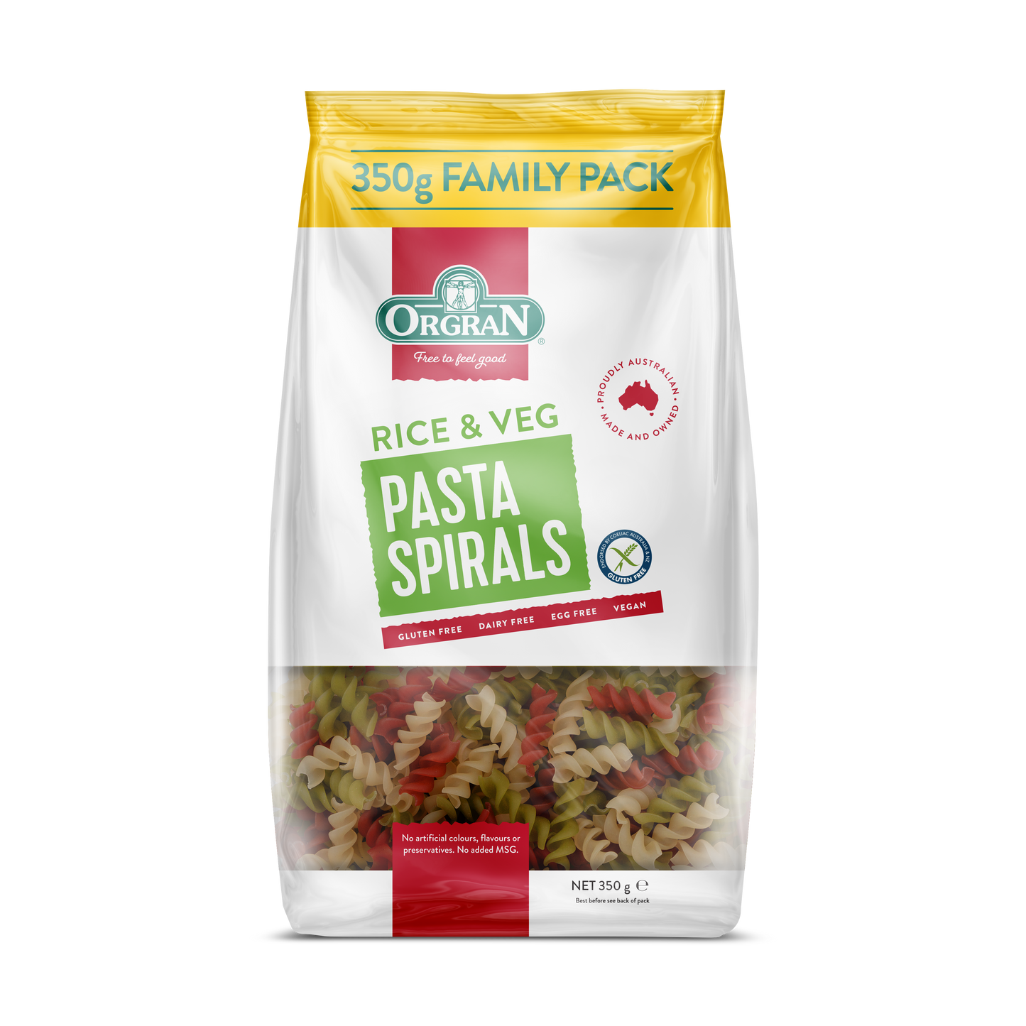 Orgran - Gf Rice And Vegetable Pasta Spiral 350g