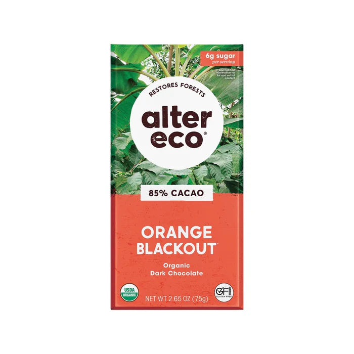 Alter Eco - Dark Orange Blackout Chocolate 85% 75g