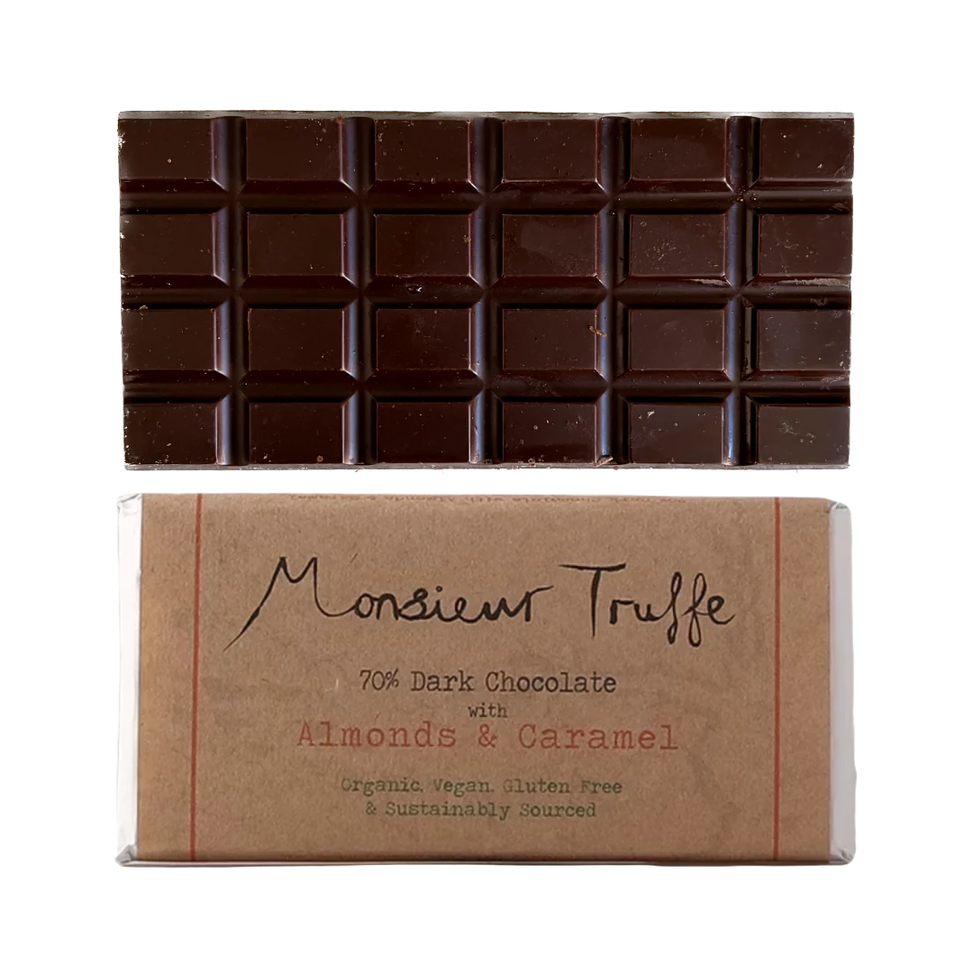 Monsieur Truffe - Dark 70% Caramel & Almonds 80g