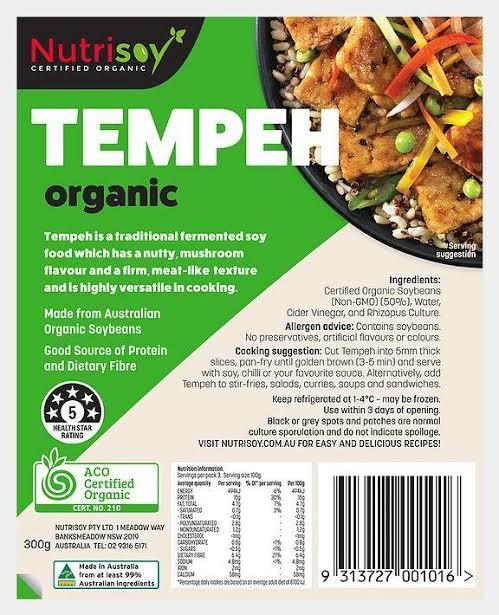 Nutrisoy - Tempeh Plain Green 300g