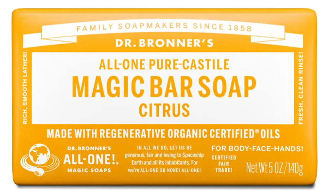 Dr Bronner's - Citrus Orange Soap Bar 140g
