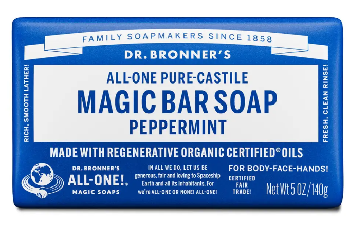Dr Bronner's - Peppermint Soap Bar 140g
