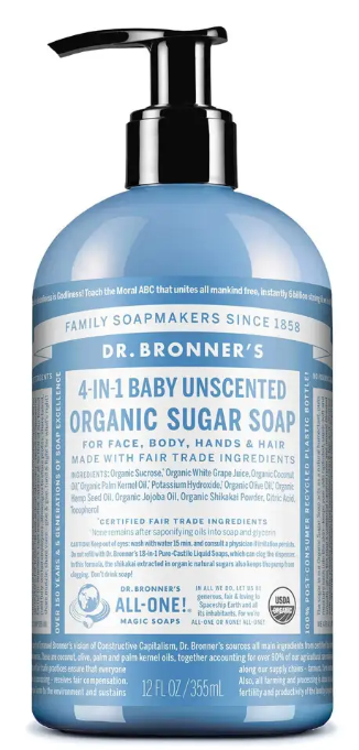 Dr Bronner's - Baby Unscented Pump Soap 355ml
