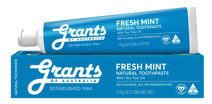 Grant's - Toothpaste Fresh Mint With Tea Tree Oil (fluoride Free) 110g