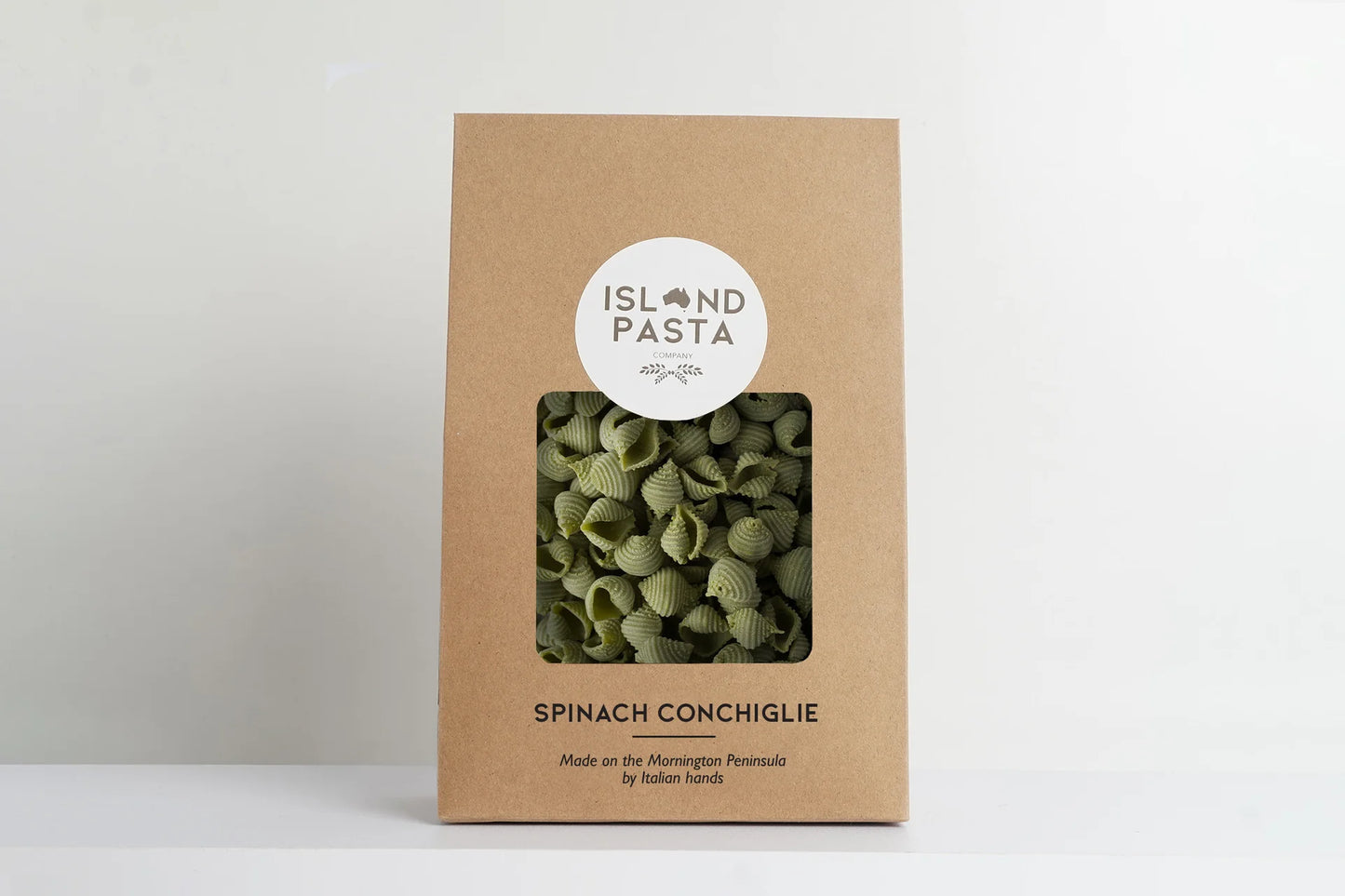 Island Pasta - Spinach Conchiglie Pasta 500g