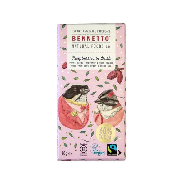 Bennetto - Raspberries Dark Chocolate 80g