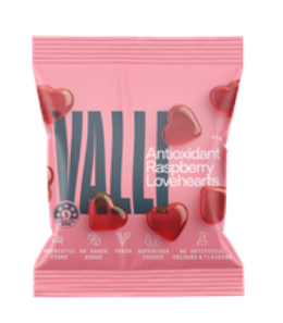 Valli - Raspberry Lovehearts 50g