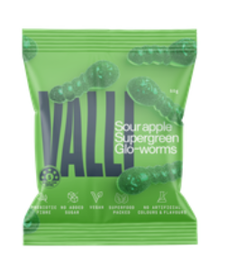 Valli - Sour Apple Glo Worms 50g