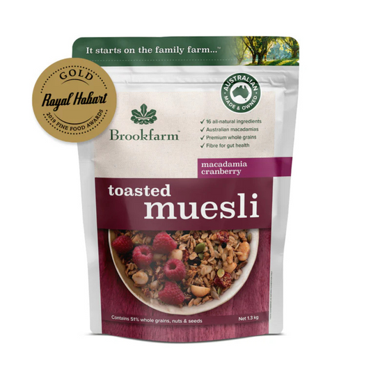 Brookfarm - Toasted Macadamia Muesli Cranberry 1.3kg