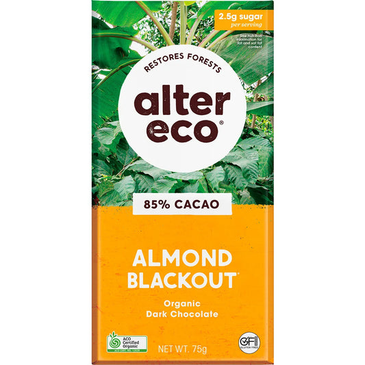 Alter Eco - 85% Cacao Almond Blackout 75g