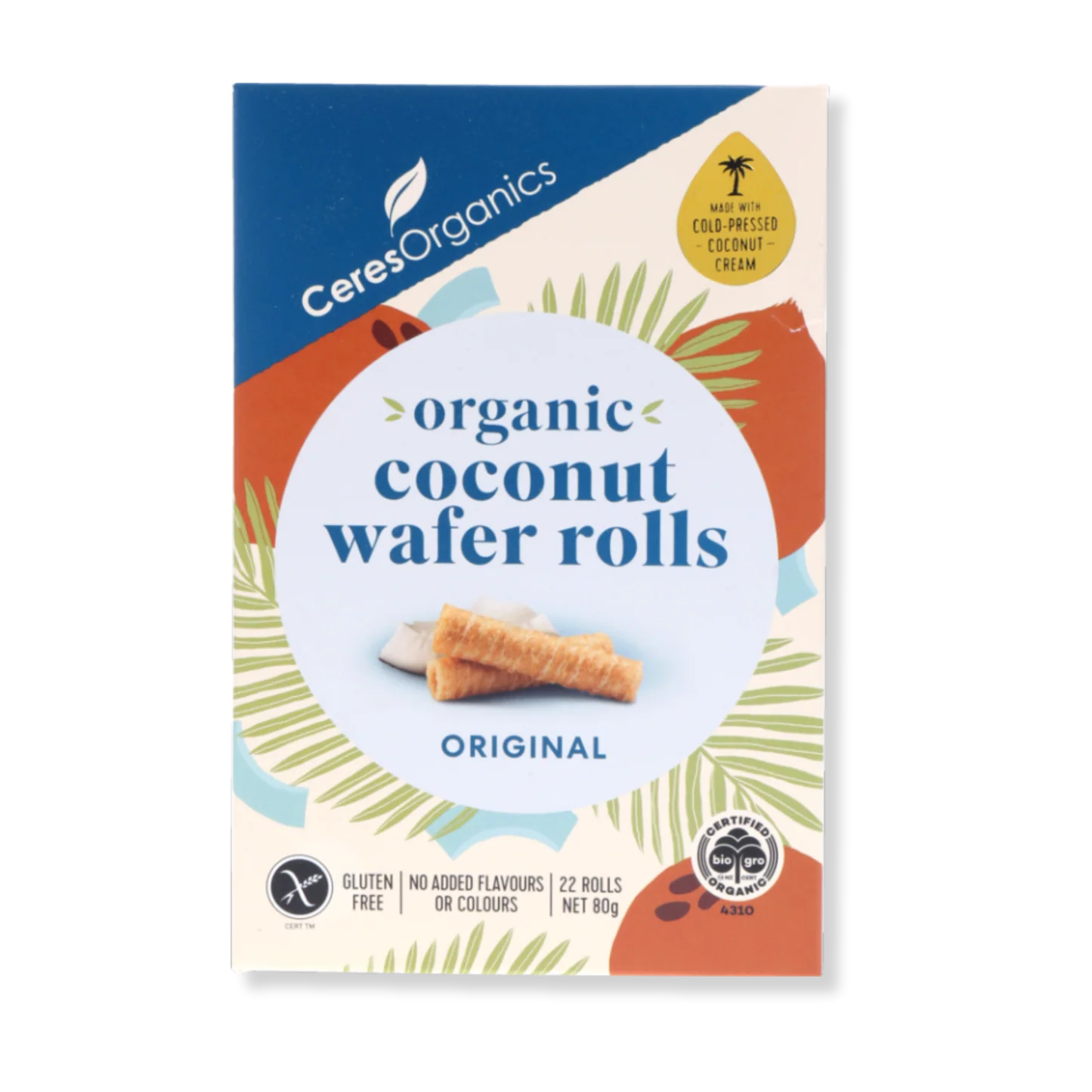 Ceres Organic - Coconut Wafer Rolls Originals 80g