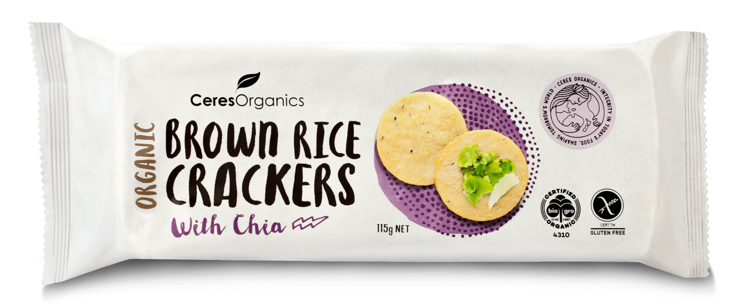 Ceres Organic - Brown Rice Crackers With Chia 115g