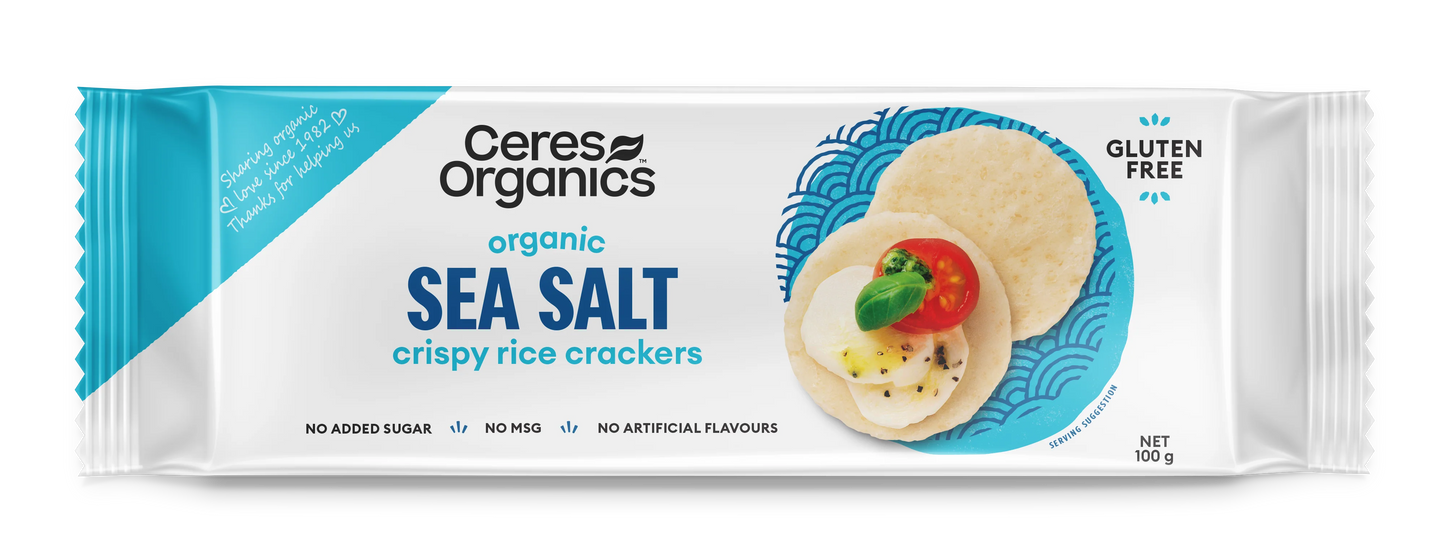 Ceres Organic - Crispy Rice Crackers Sea Salt 100g