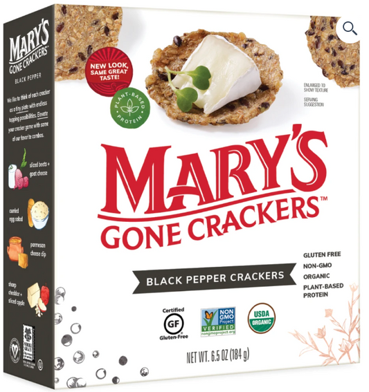Mary's Gone Crackers - GF Black Pepper Crackers 184g