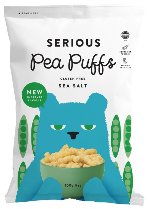 Serious Foods Co - Pea Puffs Sea Salt 100g