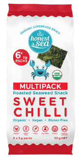 Honest Sea - Seaweed Sweet Chilli 6 pack 30g