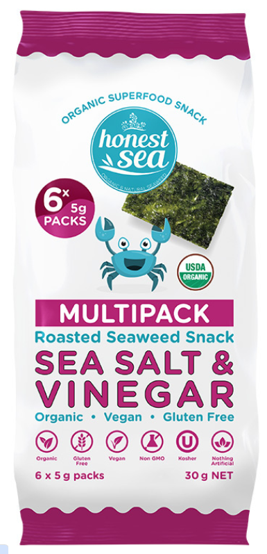Honest Sea - Seaweed Sea Salt&Vinegar 6 pack 30g