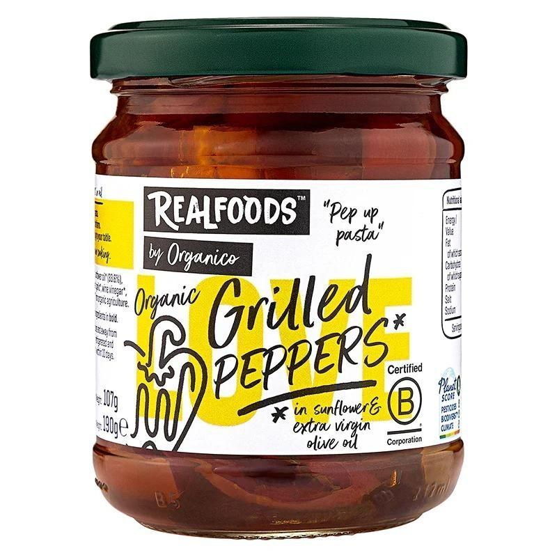 Realfoods By Organico - Grilled Peppers In Olive Oil 190g