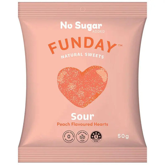 Funday - Sour Peach Hearts 50g
