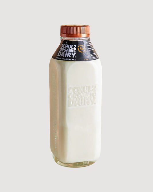 Schulz Organic Dairy - Glass Full Cream Milk (old bottle) 1lt