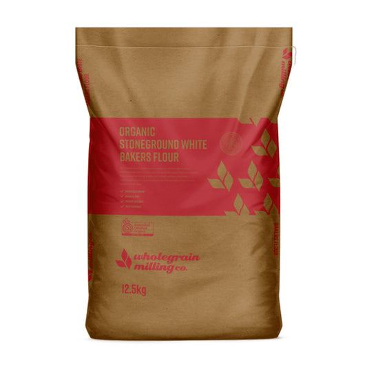 Wholegrain Milling - Organic Stoneground White Bakers Flour 12.5kg