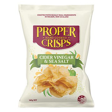Proper Crisps - Cider Vinegar & Sea Salt 140g