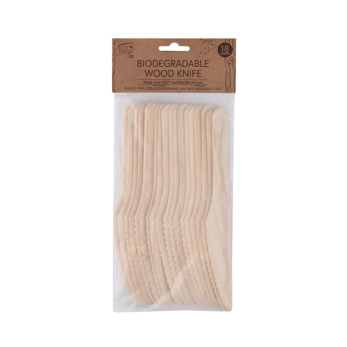 White Magic Eco Basics - Wooden Knives Bio 18pk