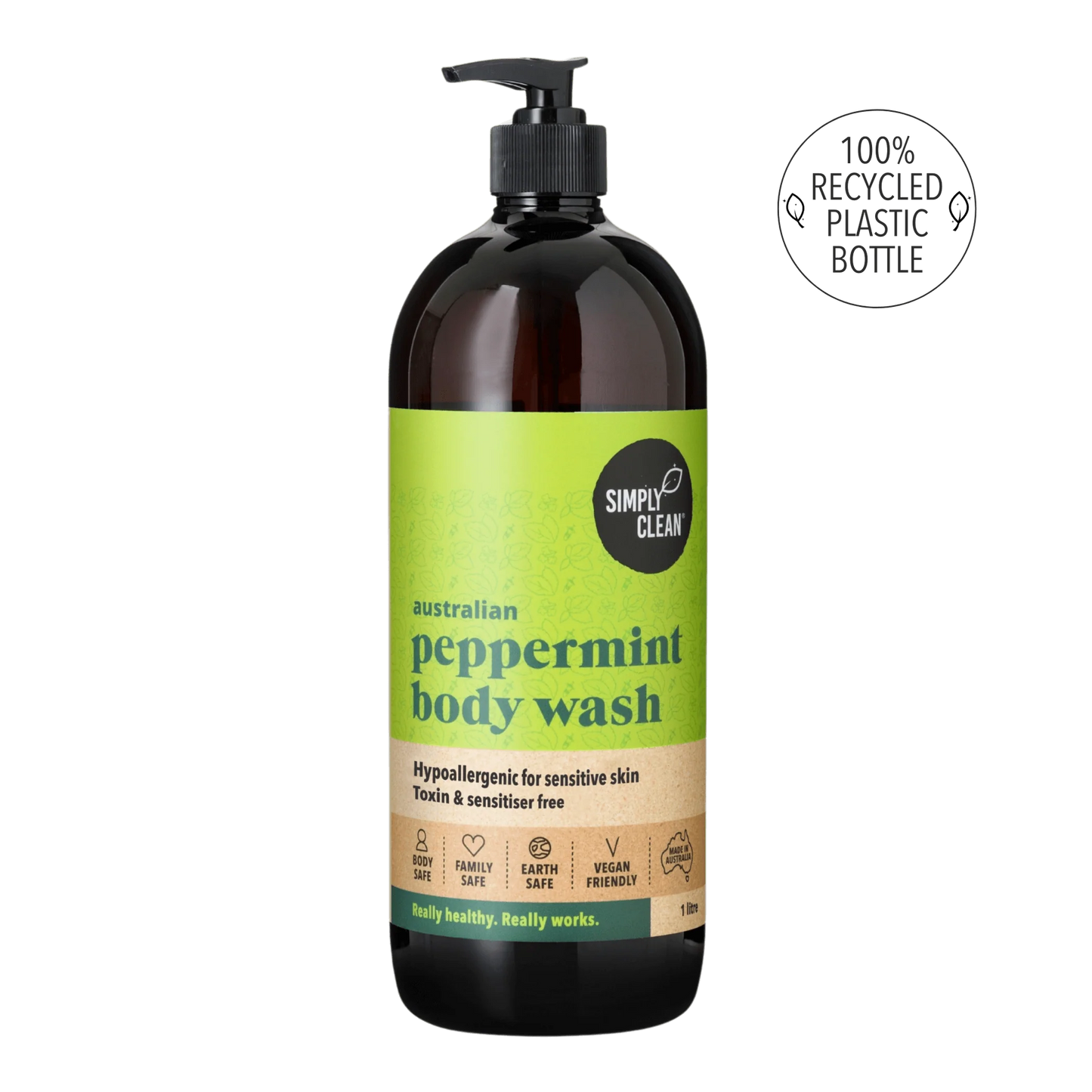 Simply Clean - Australian Peppermint Body Wash 1lt