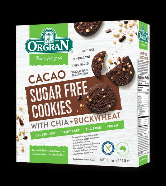 Orgran - Cacao Sugar Free Cookies 130g