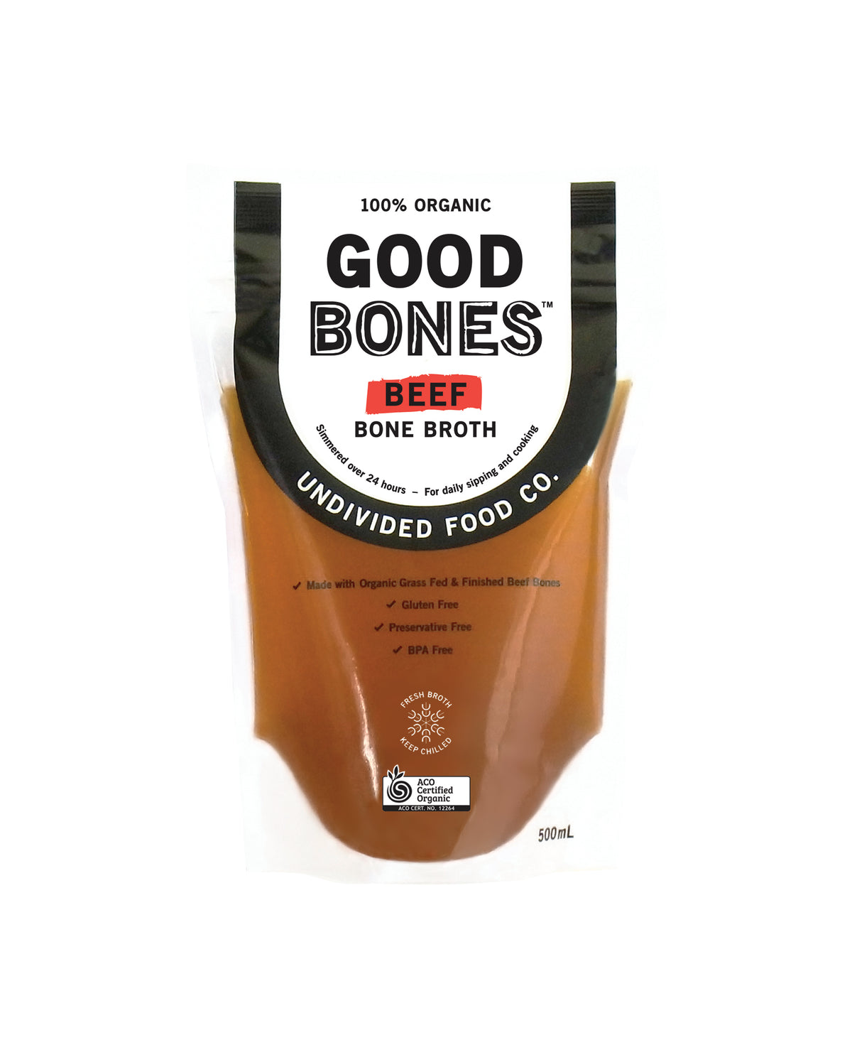 Undivided Food Co - Good Bones Organic Beef Broth 500ml