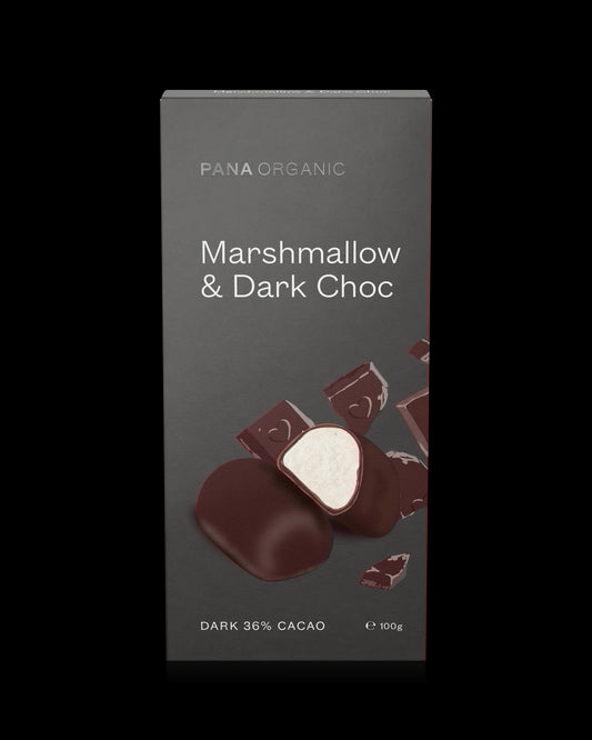 Pana Organic - Coated Marshmallow Dark 100g