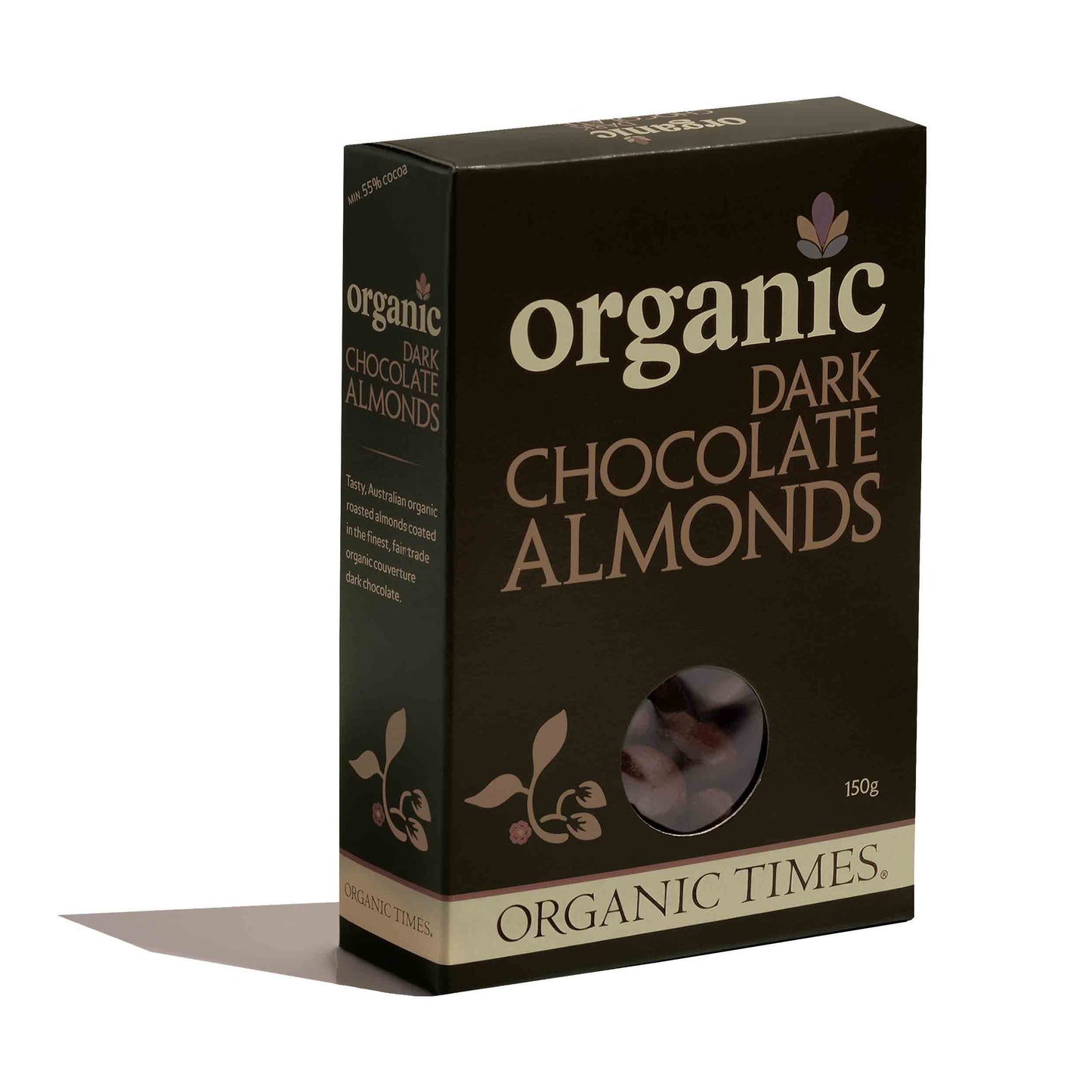 Organic Times - Dark Choc Almonds 150g