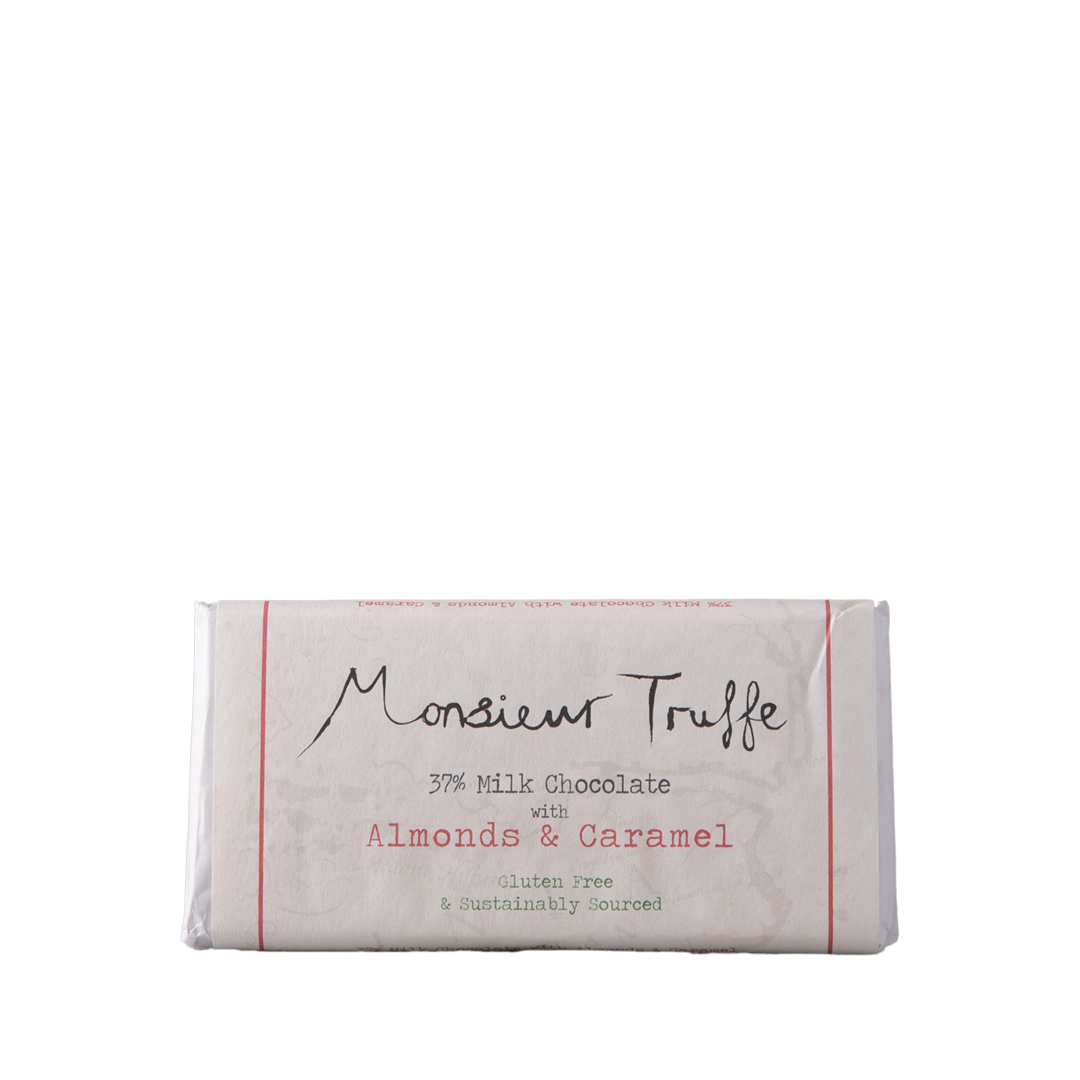 Monsieur Truffe - Milk 32% Caramel & Almonds 80g
