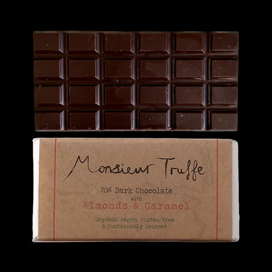 Monsieur Truffe - Dark 70% Caramel & Almonds 80g