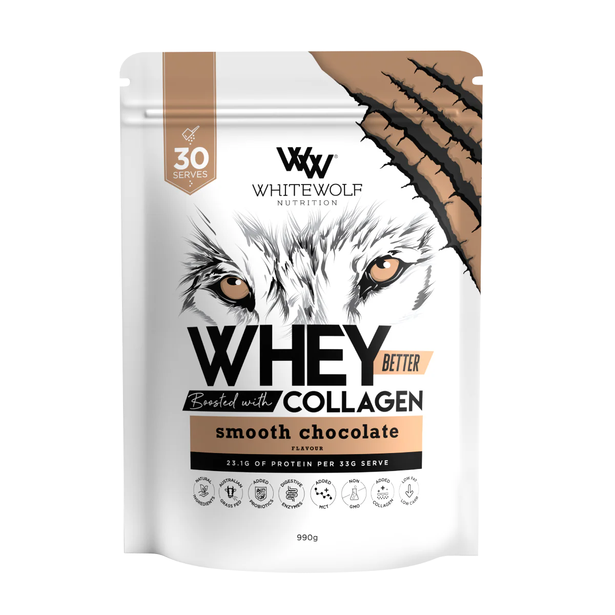 White Wolf - Whey Protein Choc 990g