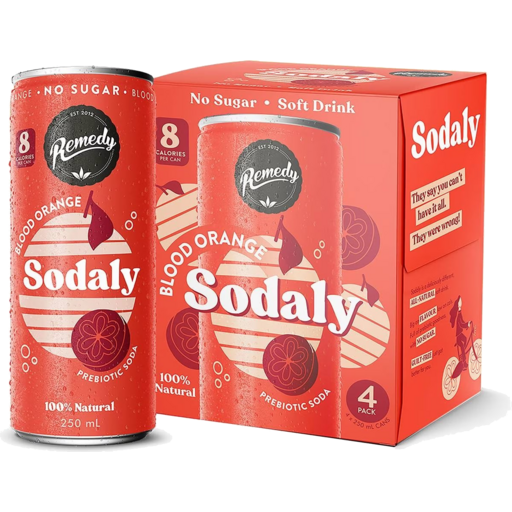 Remedy Sodaly - Blood Orange 4 Pack 250ml