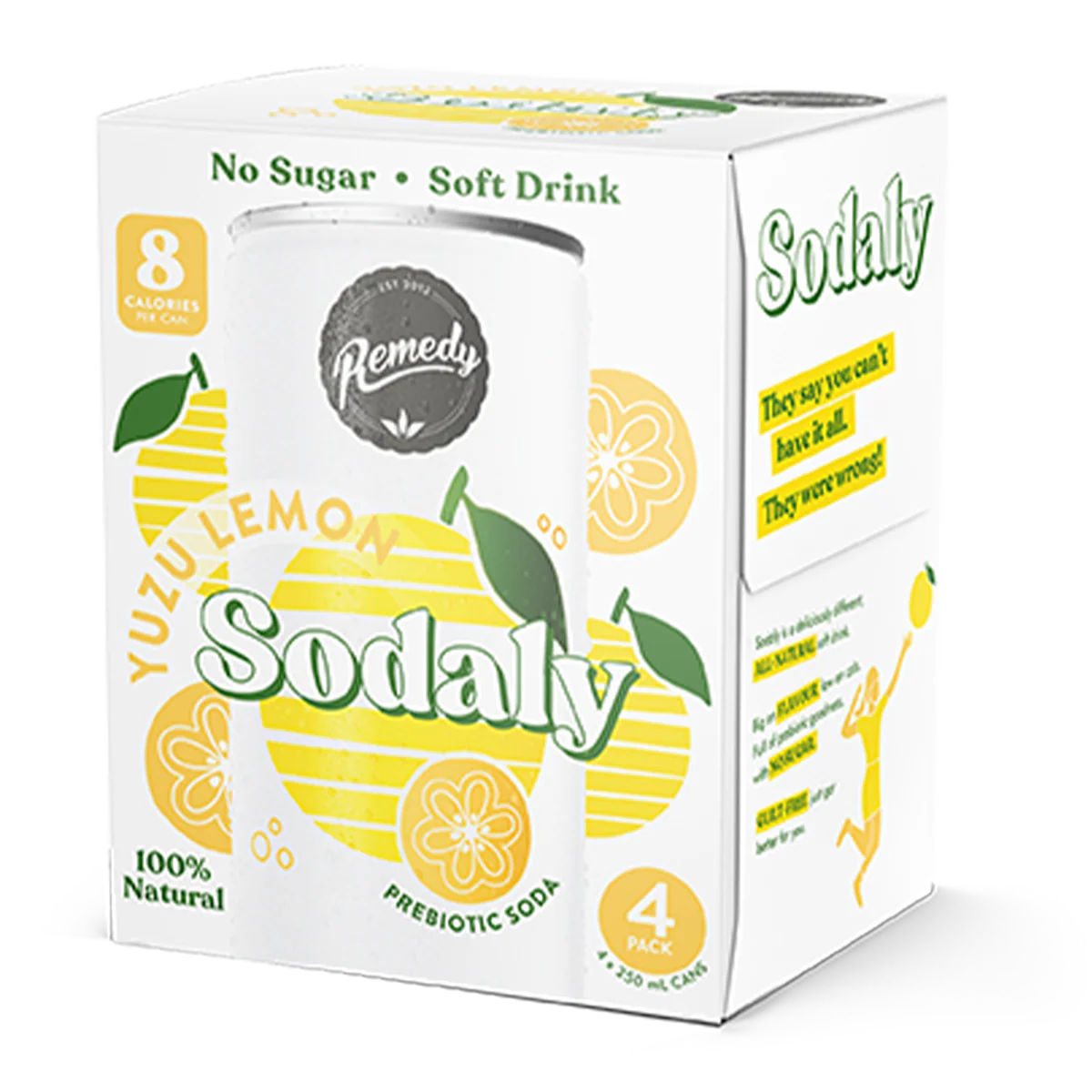 Remedy Sodaly - Yuzu Lemon 4 Pack 250ml