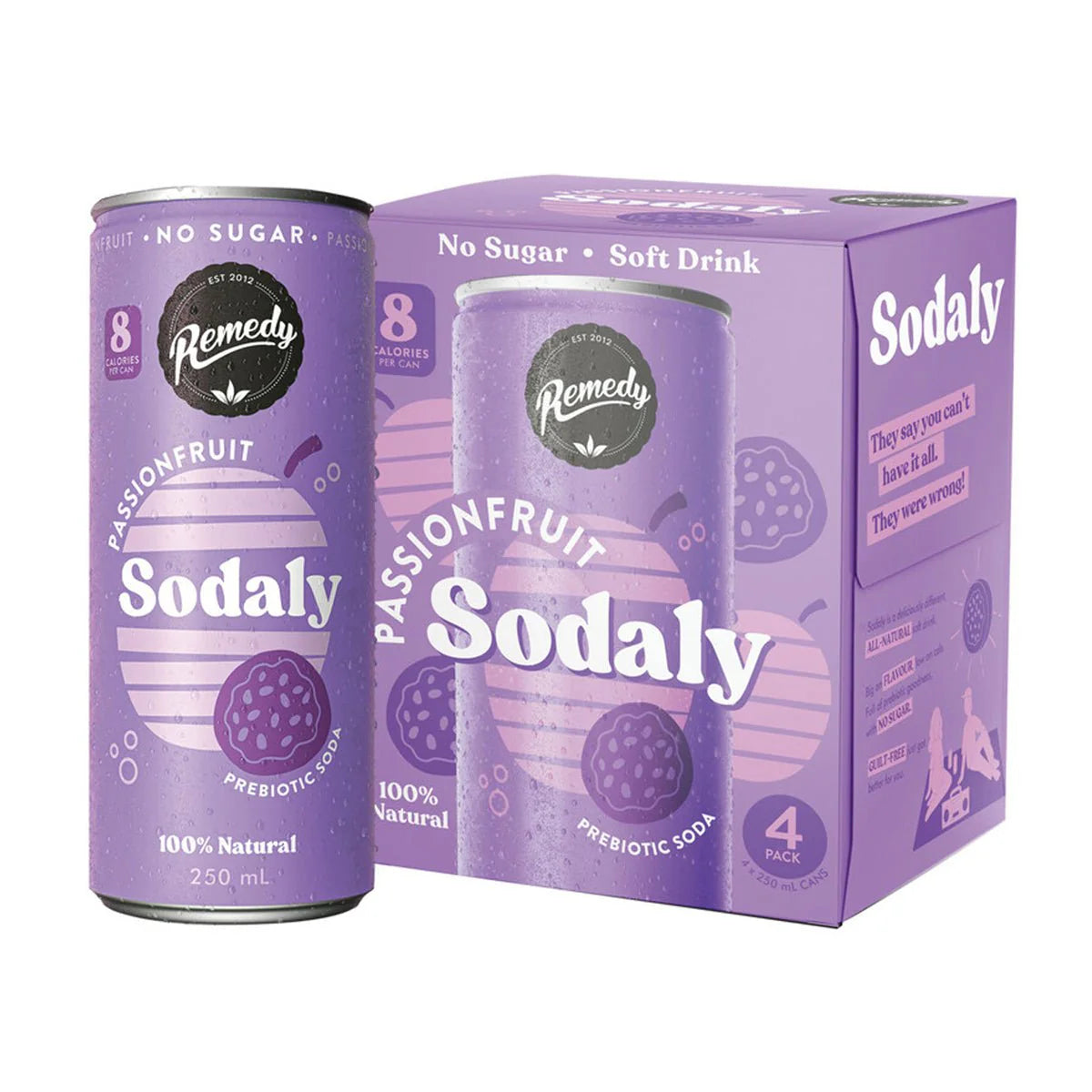 Remedy Sodaly - Passionfruit 4 Pack 250ml