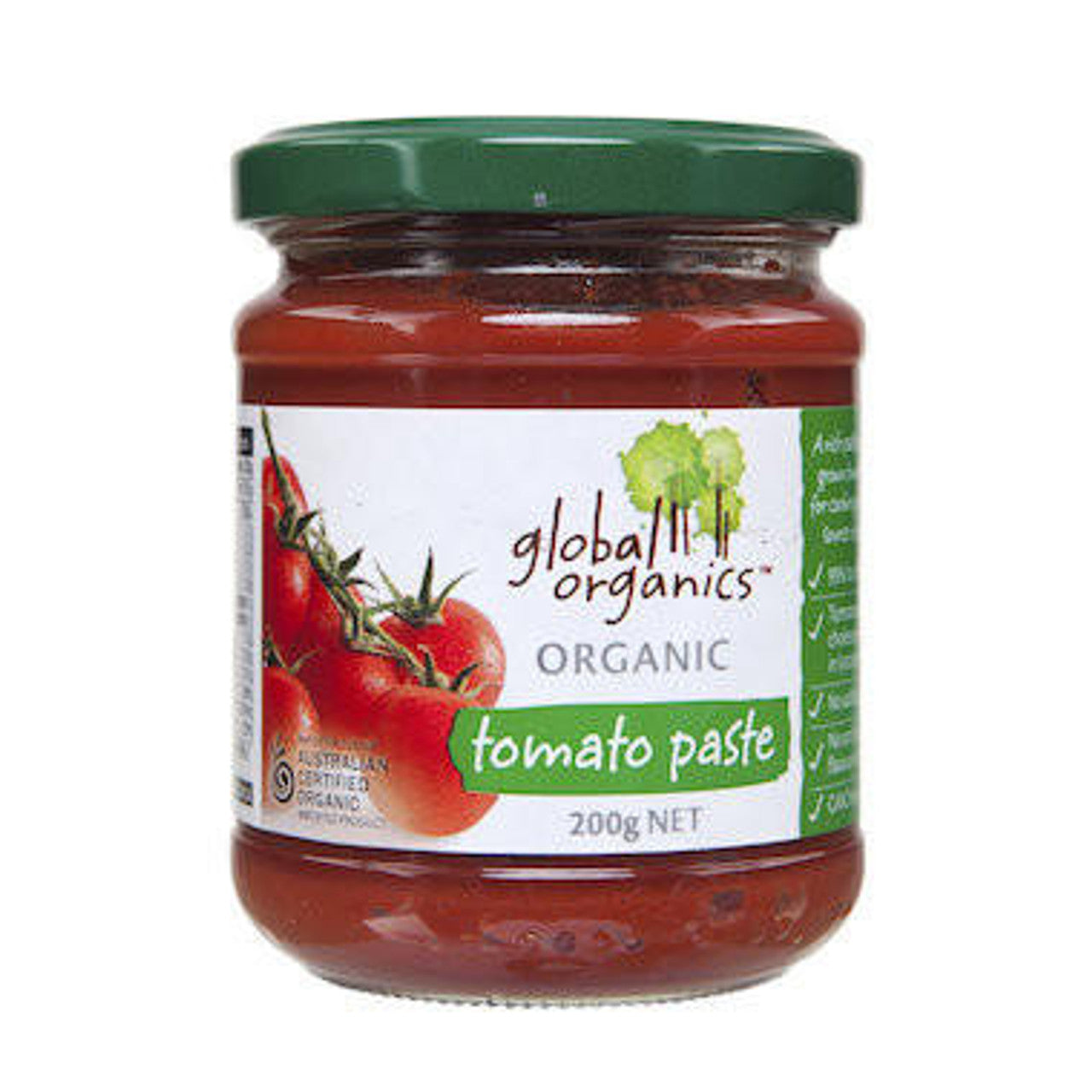 Global Organics - Tomato Paste Glass Jar 200g