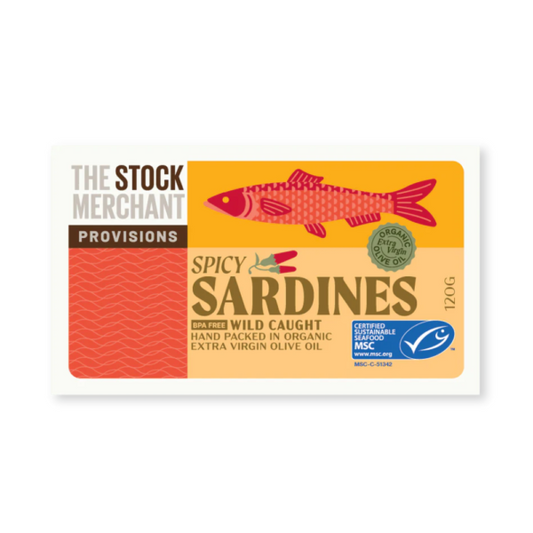 Stock Merchant - Sardines Spicy In Organic Olive Oil 120g