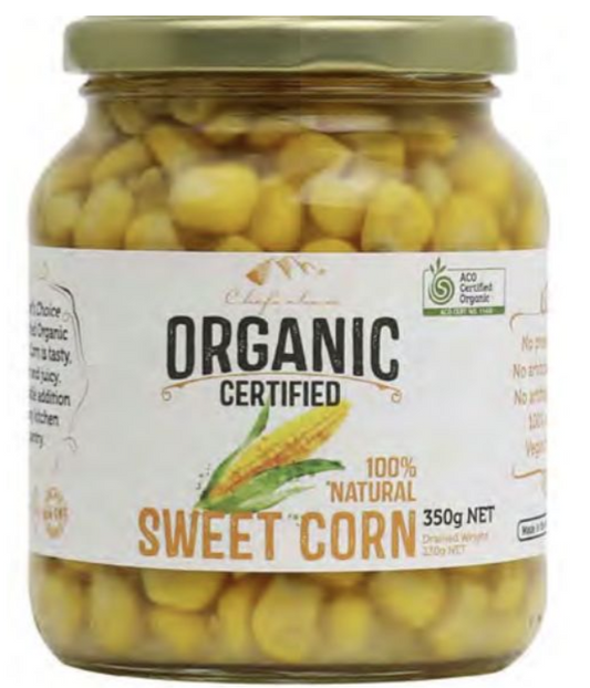 Chef's Choice - Organic Sweet Corn 350g