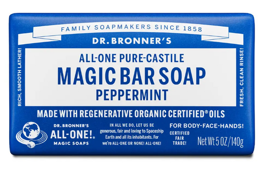 Dr Bronner's - Peppermint Soap Bar 140g