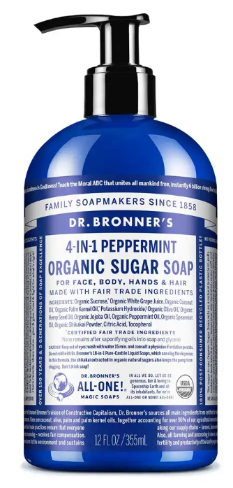 Dr Bronner's - Peppermint Pump Soap 355ml
