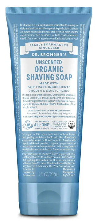 Dr Bronner's - Unscented Shaving Gel 207ml